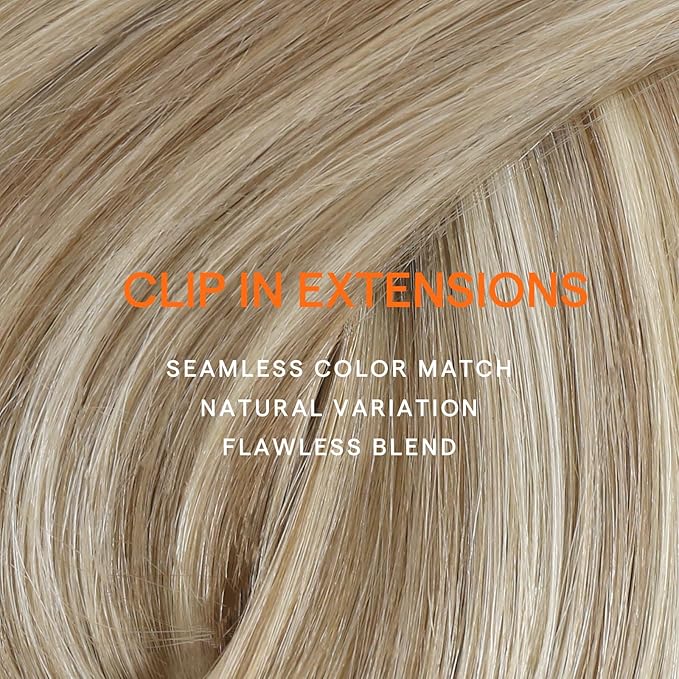 Full Shine Blonde Hair Extensions Clip ins 18 Inch Human Hair Clip ins Golden Blonde Highlight Extensions for Women Real Hair for Festivals 120 G 7 Pcs