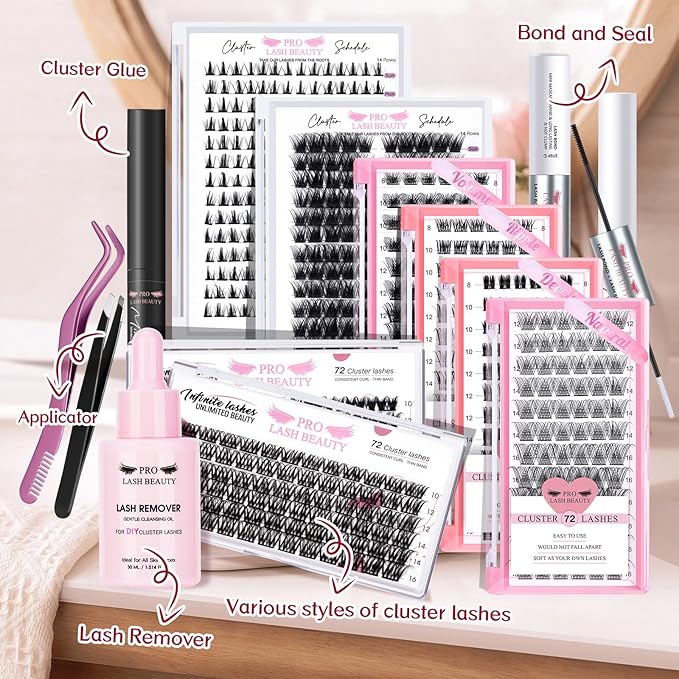Cluster Lashes, 72 Pcs Individual Lashes, Lash Clusters DIY Eyelash Extension, Natural Lashes Super Thin Band Reusable Soft & Comfortable (Natural-C-12-18 mix)