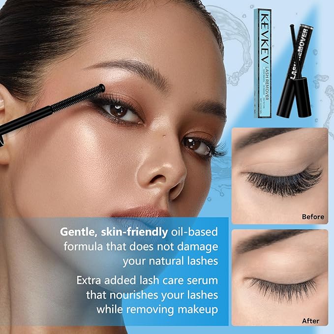 KEVKEV Lash Remover For Lash Extensions 5ml Lash Cluster Remover Oil Texture Lash Remover Gentle Quick Removal,No Residue,Clear Lash Glue Remover DIY Lash Extension Remover at Home