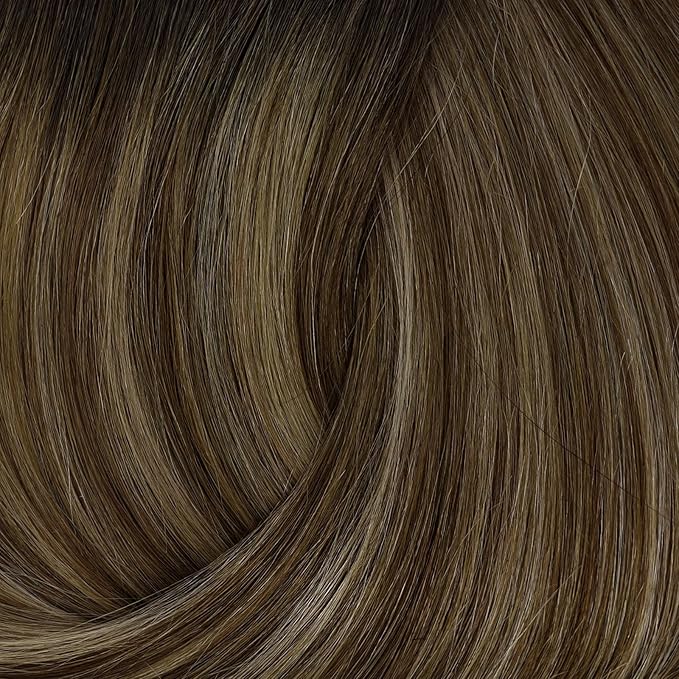 Full Shine U Tip Hair Extensions Human Hair 20 Inch Dark Brown Ombre Medium Brown Highlight Ash Blonde 50 Grams Keratin Tip Hair Extensions Human Hair Straight Remy Hair