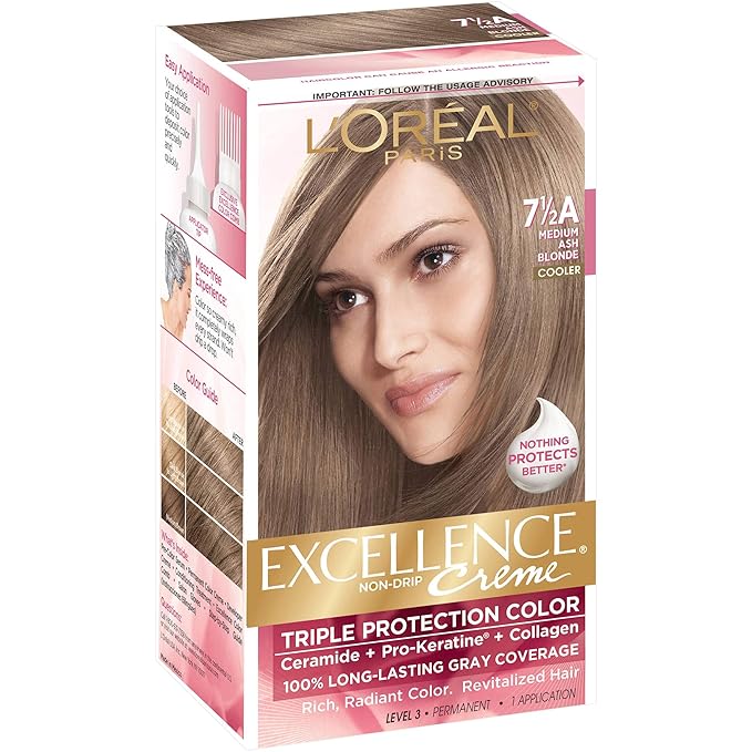 L'Oreal Excellence Creme - 7-1/2A Medium Ash Blonde (Cooler) 1 Each (Pack of 4)