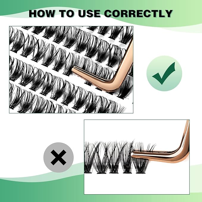 Lash Clusters 300pcs Individual Lashes 40D 0.07D Curl 14mm DIY Eyelash Extension KEYYOU Large Tray Volume Soft&Natural Eyelash Clusters(40D-0.07D,14)