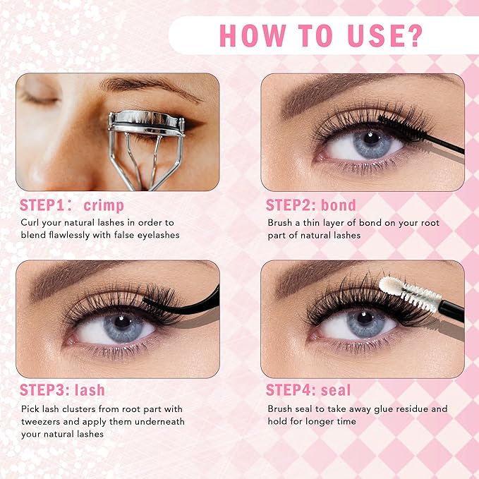GAQQI Lash Clusters 320Pcs Individual Lashes 30D Mixed 9-16mm Eyelash Clusters C Curl Lash Clusters Look Like Mink Eyelash Extensions Thin Band Soft to Use Self Application(30D-CMIX)
