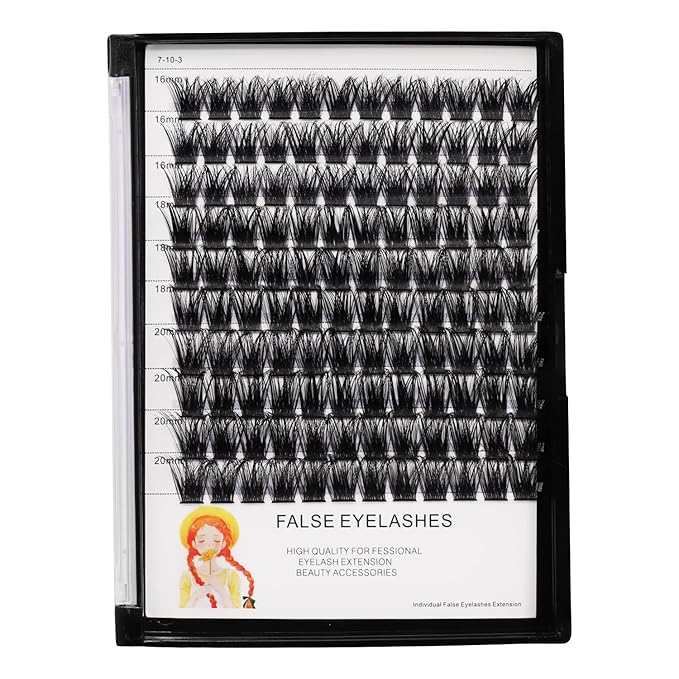 Bodermincer Lash Clusters D Curl Black/Brown/Colored Lashes 10-12-14/12-14-16/16-18-20mm Mixed Lash Clusters Kit For Beginner (M01# 16-18-20mm Mixed)