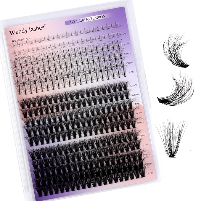 Lash Clusters With Bottom Lashes 40/50D C/D Curl 12-18mm Multi-types Individual Clusters Eyelash Extensions, Spike, Wispy Lash clusters(40/50D-3D)