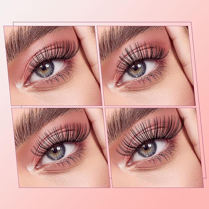 Lash Clusters for DIY Lash Extension at Home, 40D Wispy Individual Clusters Lashes False Eyelashes 280 Count 0.07D 9-16MM Mix D Curl Eye Lash Extensions (40D Lash 9-16MM)