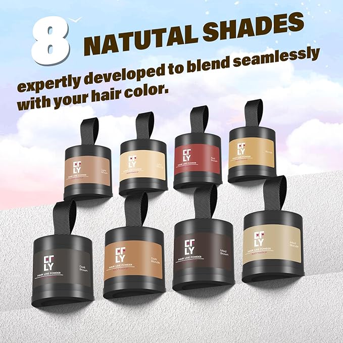 Root Touch Up Hair Color Powder for Concealing Hair Loss & Thinning, Gray Hair Shadow Root Cover Up for Women & Men (Light Brown, 0.35Ounce)