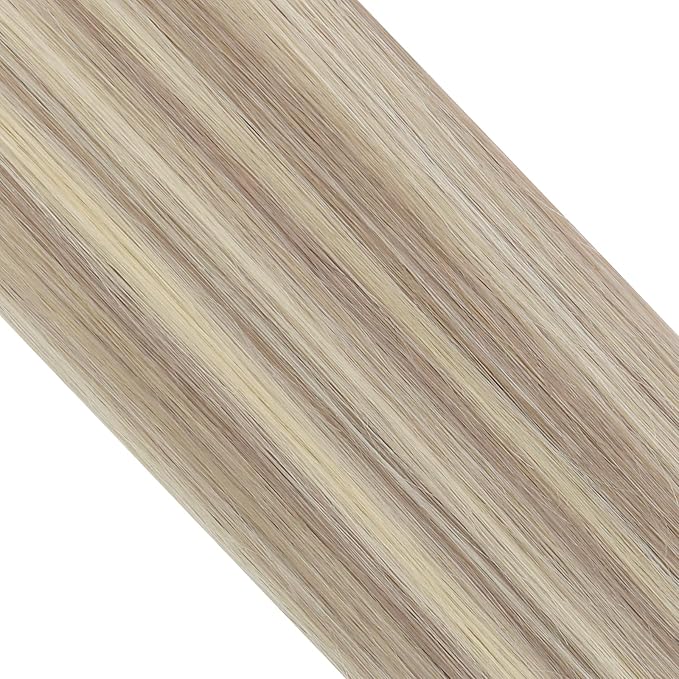 Full Shine Ktip Human Hair Extensions Ash Blonde Highlight Blonde Keratin Bond Hair Extensions Real Human Hair 18 Inch Ktip Extensions Remy Hair for Women 50 Grams