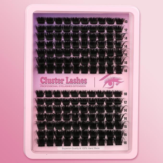 D Curl Lash Clusters Extensions 140 Pcs Individual Eye lash Clusters 200D Cluster Eyelash Clusters Lashes Makeup at Home - DIY Lash Extension Kit for Self Application (9-18MM) Mix