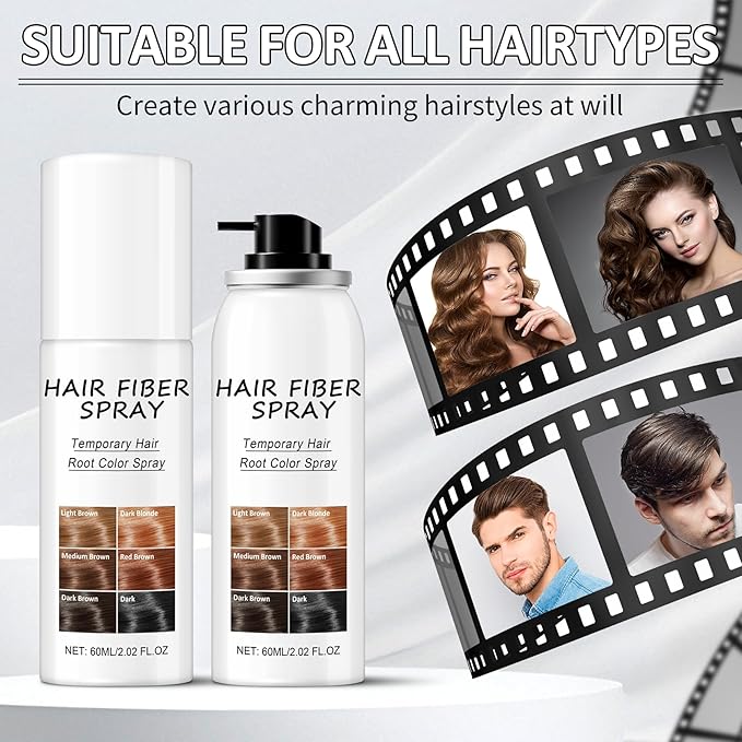 CAHIUYOA Root Cover Up Temporary Hair Color Spray,Instant Gray Root Cover Up,Professional Quick Cover Up Hair Products for Women and Men,Dark Brown Hair Color Spray 2.02 oz