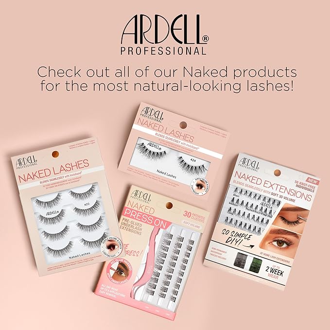 Ardell Naked Natural Lashes 427 – Subtle Volume & Length Natural Look Eyelashes with Invisiband, 4 Pairs