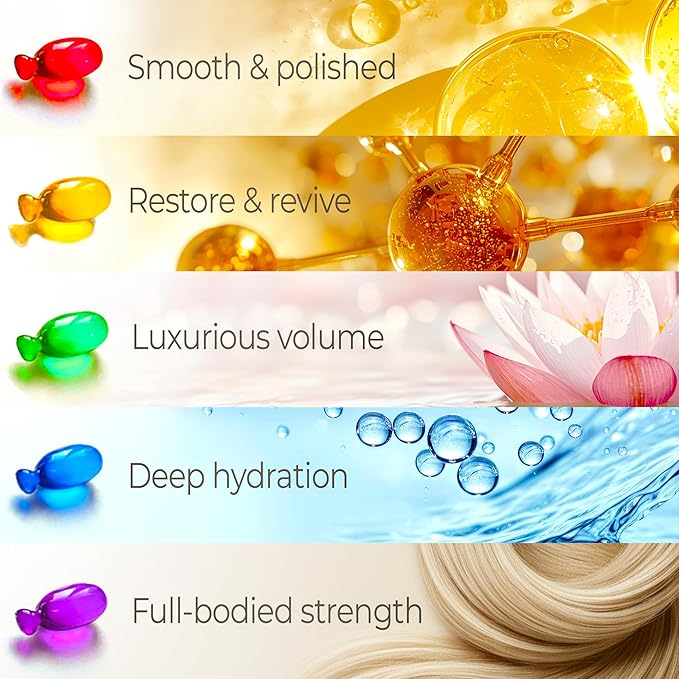 Frizz Control Hair Oil Capsules – Leave-In Serum for Frizz-Prone, Coarse or Curly Hair w/ Argan, Babassu & Ceramides | Mineral Oil, Sulfate and Paraben Free, Vegan | Humidity Defense & Shine | 15Ct