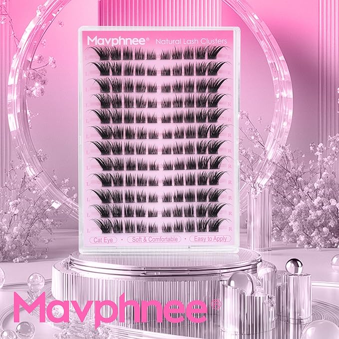 Fox Eye Lash Clutsers Wispy Cluster Eyelash Extensions Fairy Cat Eye Individual Lash Extension LC-Curly Cluster Lashes DIY Lash Pack Natural Eyelash Clusters Beginner-friendly by Mavphnee