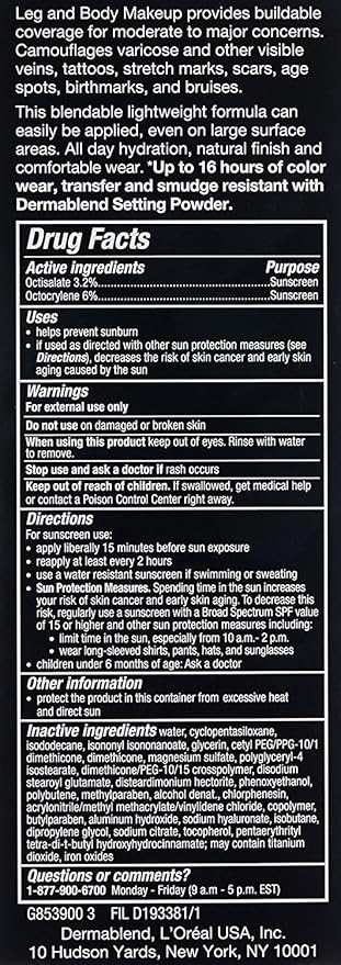 Dermablend Leg and Body Makeup Foundation with SPF 25, 70W Deep Golden,3.4 Fl Oz (Pack of 1)