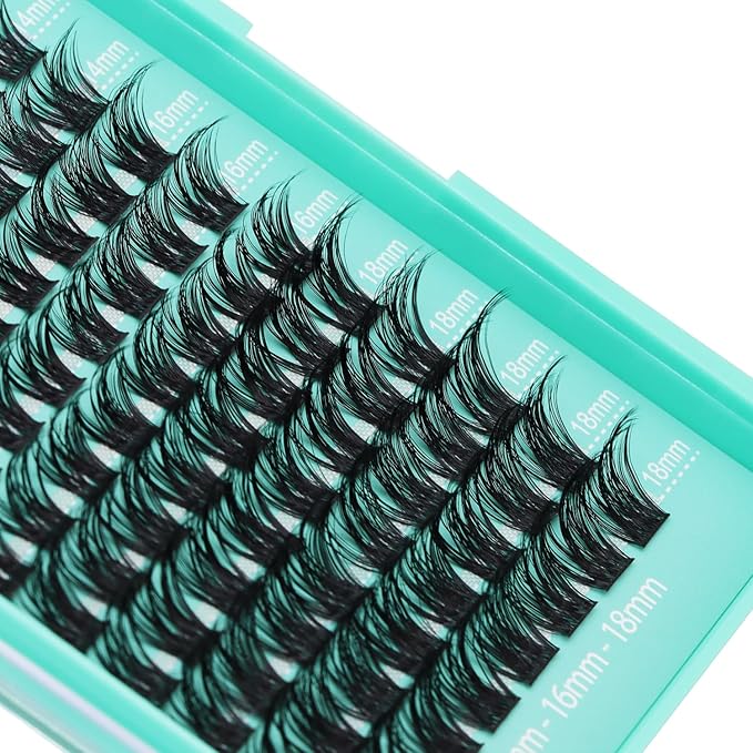 Bodermincer Lash Clusters D Curl Black/Brown/Colored Lashes 10-12-14/12-14-16/16-18-20mm Mixed Lash Clusters Kit For Beginner (Y07# 14-16-18mm Mixed)