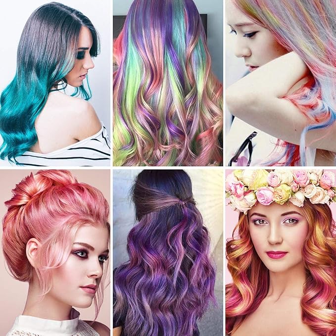 Temporary Hair Chalk Washable Hair Color for Kids, Teens, Halloween Cosplay Parties 12 Bright Colors Hair Dye Comb,Birthday Gift Christmas Gift for girls boys