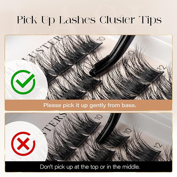 BEFER Lash Clusters, 180 Pcs D Curl Eyelash Clusters 3D Fluffy Volume Individual Lashes Extensions 10-16MM Cluster Eyelash Wispy Cluster Lashes DIY At Home(Enigma,FD09)