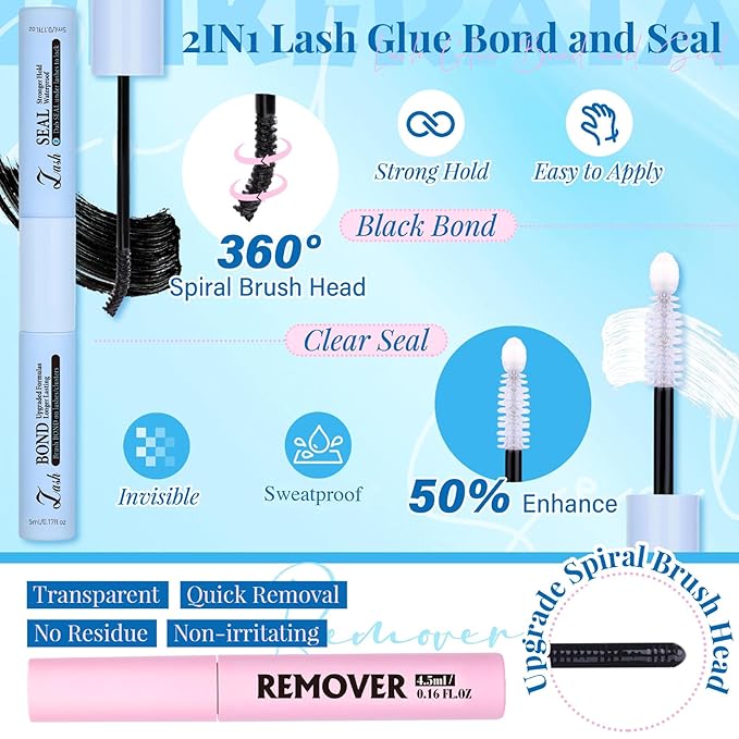 Natural Lash Extension Kit Wispy Lash Clusters Kit Lashes Clusters C Curvature Cluster Eyelash Extension DIY Cluster Lashes with Lash Bond Seal Lash Glue Remover Tweezers Individual Lashes
