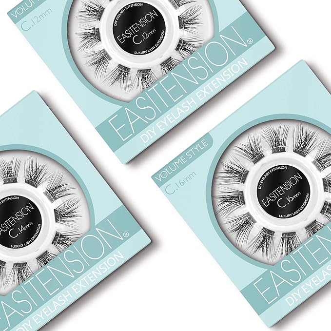 DIY Eyelash Extension, 3D Effect Individual Glue Bonded Lash Clusters Volume Lashes Set, Home Eyelash Extension, D curl Lashes Pack (10MM-Volume)