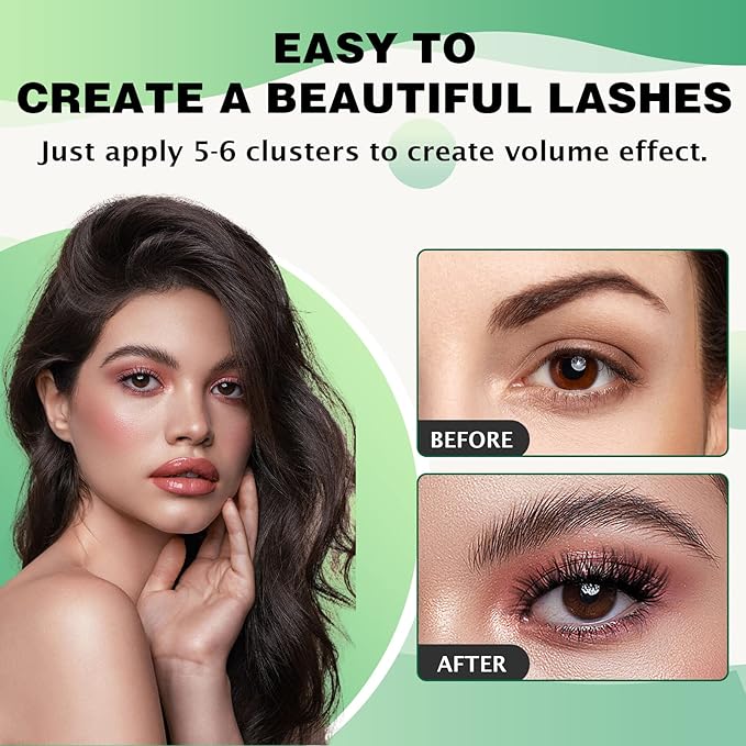 Lash Clusters 96pcs Individual Lashes Y08 D Curl 14mm Cluster Lashes KEYYOU Volume Wispy Lash Extension Soft&Comfortable Easy DIY at Home(Y08 D-14mm)