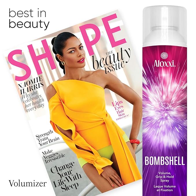 ALOXXI Bombshell Volumizing Grip Styler 3-in-1 Texturizing Hairspray & Dry Shampoo Adds Volume, Texture & Medium Hold Heat Protection up to 450F, 6.5 Oz