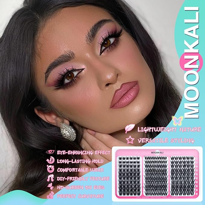 Natural Lash Clusters Wispy Eyelash Clusters 3 Styles Mix Natural Cluster Eyelash Extensions D Curly Soft Individual Lashes 10-16 mm Mix Length Natural Look Lashes Clusters with Thin Lash Band
