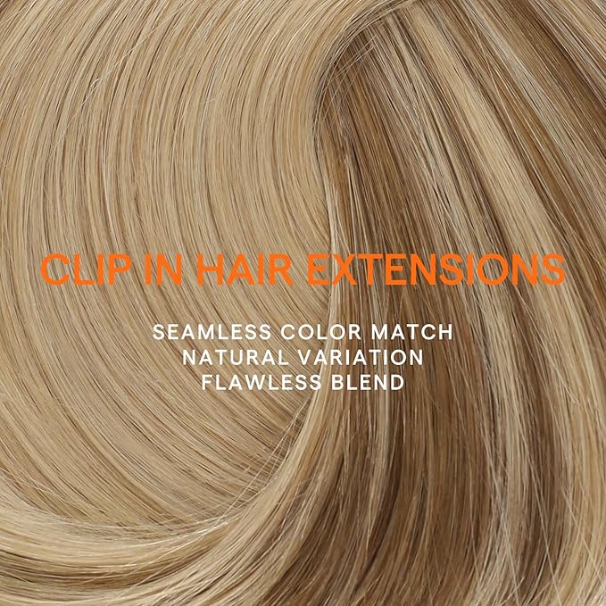 Full Shine Human Hair Clip in Extensions Balayage Clip in Hair Extensions Remy Hair Golden Brown to Dark Blonde Hair Extensions Clip ins Human Hair for Women Double Weft 7 Pcs 20 Inch 120 G