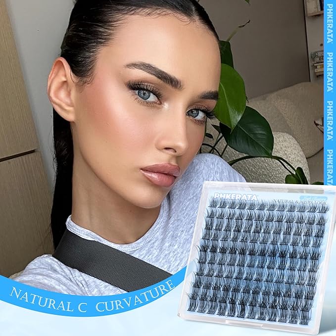 Natural Lash Clusters Eyelash Extensions Wispy Individual Lashes 120 pcs Eyelash Clusters 10-16 mm Mix Length DIY C Curvature Lashes Clusters, Soft and Lightweight