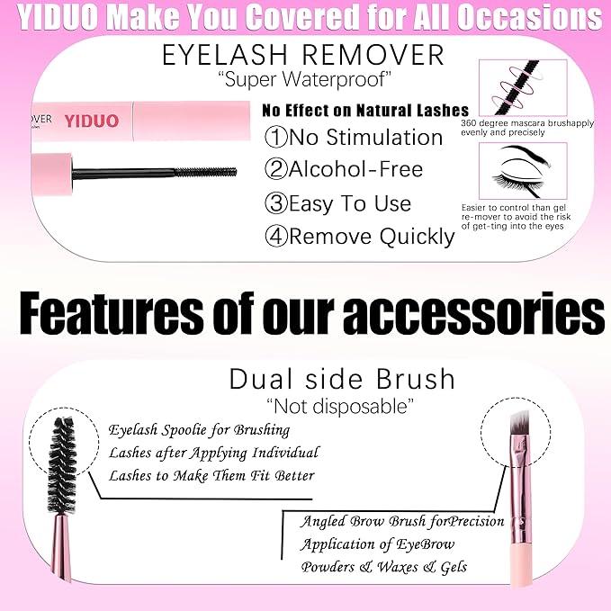 Lash Clusters Kit with Spikes Bottom Extensions False Eyelashes 808Pcs Bulk Packs with 2X Bond&Seal 3D Volume D Curl Wispy Individual Fake Eyelash Wholesale Large Pack for Beginners Gift Choice