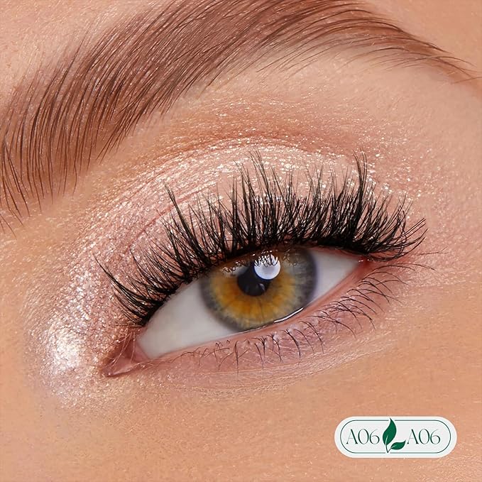 KEYYOU Reusable Magnetic Eyelashes 2 Pair with Applicator No Glue Needed 3D Natural Magnetic Lashes, Easy to Apply & Long Lasting for Daily Use & Events(A06+A06)