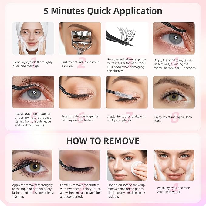 Natural Lash Clusters with 0.05mm Thin Invisible Band, Soft Wispy C Curl, Most-Used Sizes 8-14mm for Daily Wear, Travel Compact Pack, Budget-Friendly for Beginner, FayJoo AIRY 11 Lite