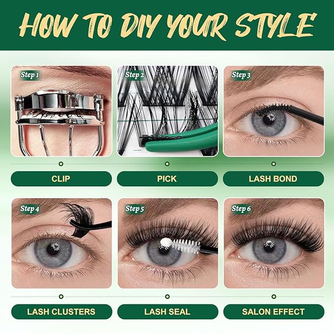 Lash Clusters,96 Pcs Cluster Lashes D Curl 18mm DIY Lash Extensions Eyelash Clusters,KEYYOU Volume Wispy Individual Lashes Soft&Comfortable Easy DIY at Home(Y06,D-18mm)