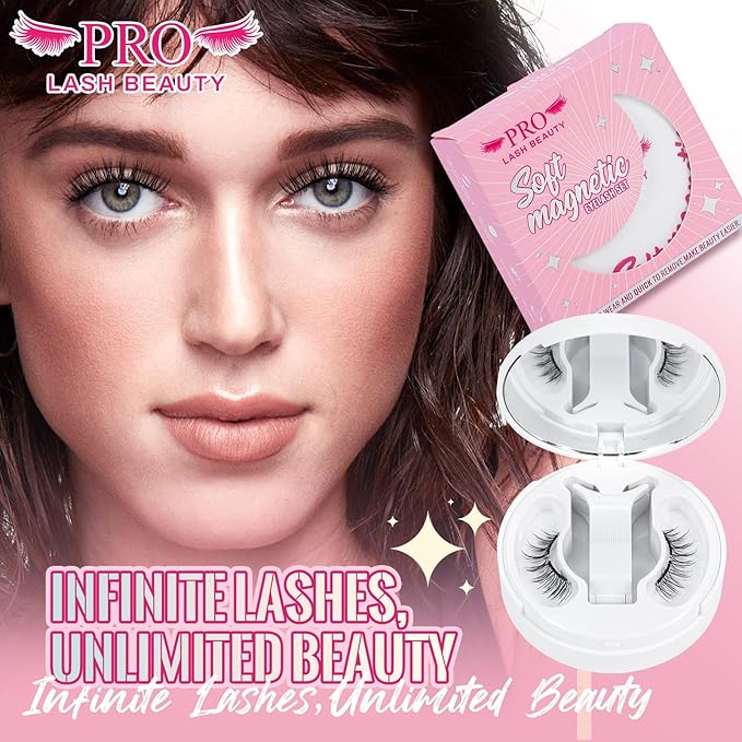 Magnetic Eyelashes Soft Magnetic Lashes With Applicator,3s Application 1s Removal No Glue Needed Long Lasting and Reusable Soft Magnet Lashes Waterproof Cruelty Easy To Wear (1Pair,Frisky)