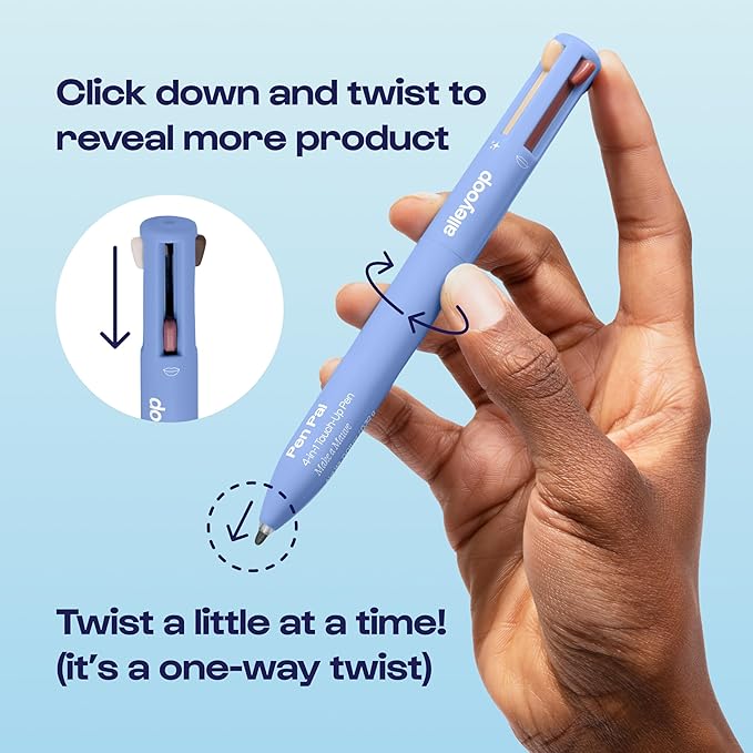 Alleyoop Pen Pal 4-in-1 Makeup Pen – Comes with Eyeliner, Lip Liner, Highlighter Makeup & Eyebrow Pencils for Women – Portable, Touch-Up On the Go – Cruelty-Free, Vegan (Making Mauve (Light - Medium)