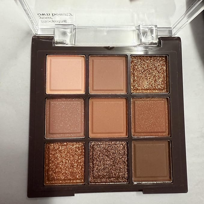 Go Ho 9 Colors Nude Eyeshadow Palette,Matte&Shimmer&Glitter Eyeshadow Makeup,Long Lasting Blendable Neutral Eye Look,Highly Pigmented Eye Shadow Powder,06