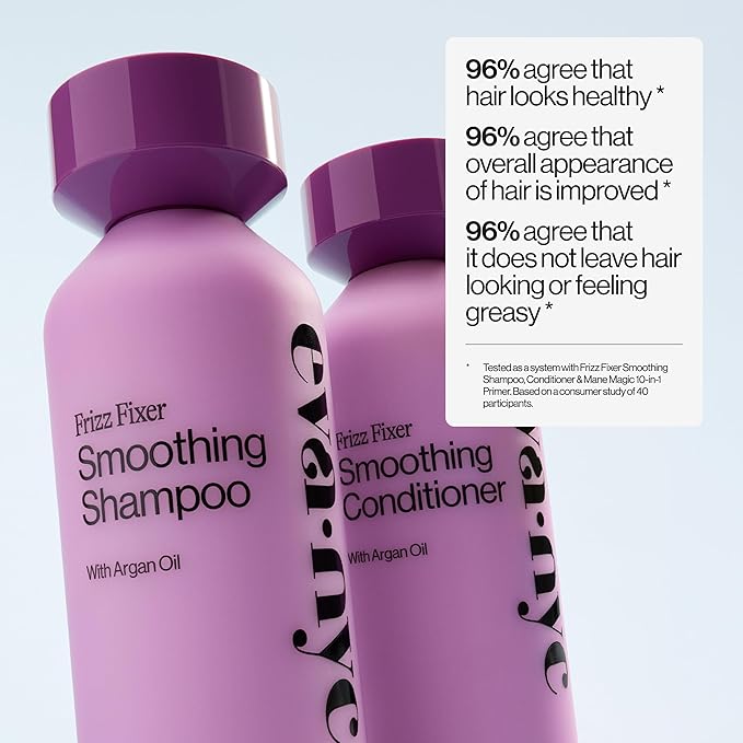 Eva NYC Anti-Frizz Conditioner with Argan Oil + Sunflower Seed Oil - Soft, Shiny + Nourished Hair - For Frizzy, Medium to Thick Hair Types - Sulfate-Free - Warm Vanilla Scent - 10 fl oz