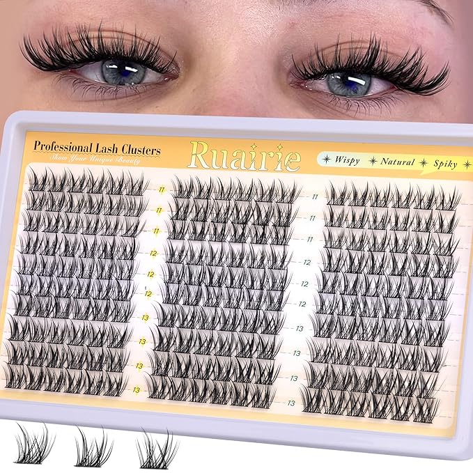 Manga Lash Clusters Wispy Eyelash Clusters Natural 180pcs Individual Lashes Spiky Lashes Clusters C Curly Cluster Eyelash Extensions 11-13mm DIY at Home Eyelashes Clusters by Ruairie