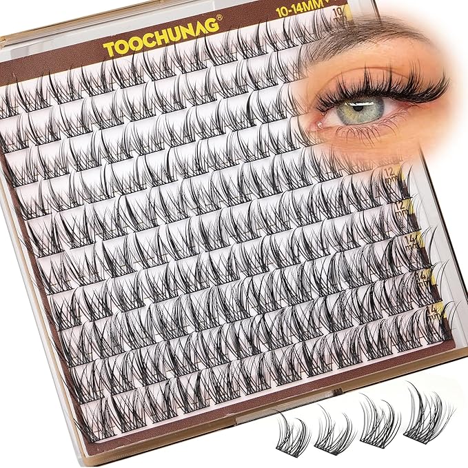 Wispy Lash Clusters Natural Eyelash Clusters 10-14mm Spiky Cluster Eyelash Extensions C Curly Manga Lashes Clusters DIY Individual Lashes Extension Pestañas postizas naturales by TOOCHUNAG
