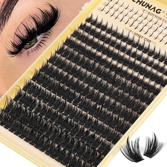Spikes Lash Clusters 120D Volume Eyelash Clusters Spiky Bottom Lashes Individual 12-20mm Thick Anime Mink Cluster Eyelash Extensions DIY Fairy Cluster Lashes Extension by TOOCHUNAG