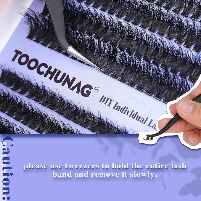 Fluff Lash Clusters 80D+100D Thick Cluster Eyelash Extensions 10-18mm DIY Flat Lash Extension D Curly Wispy Individual Lashes 252pcs False Mink Eyelashes Clusters by TOOCHUNAG