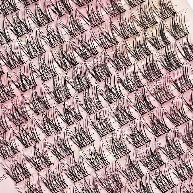Wispy Lash Clusters 140 Pcs 12mm Mix Eyelash Clusters C Curl Cluster Eyelash Extensions Natural Wispy Cluster Lashes Reusable Individual Invisible Band Lash clusters (QX-12mm)