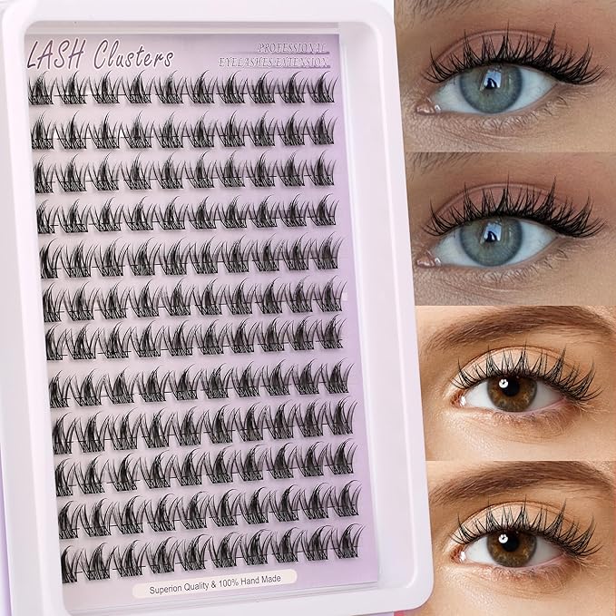 Lash Clusters Manga With Spikes Wispy Cluster Natural Eyelash Extensions Anime Eyelashes Clusters Faux Mink Fairy Individual Lash Extension Kit for Self Application