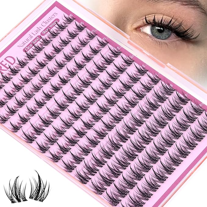 Winifred Fairy Lash Clusters Wispy Eyelash Clusters 10-14mm Cluster Eyelash Extensions Natural Invisible Clear Band Lashes Clusters Spiky Anime Lash Extension Natural Look Manga Individual Lashes