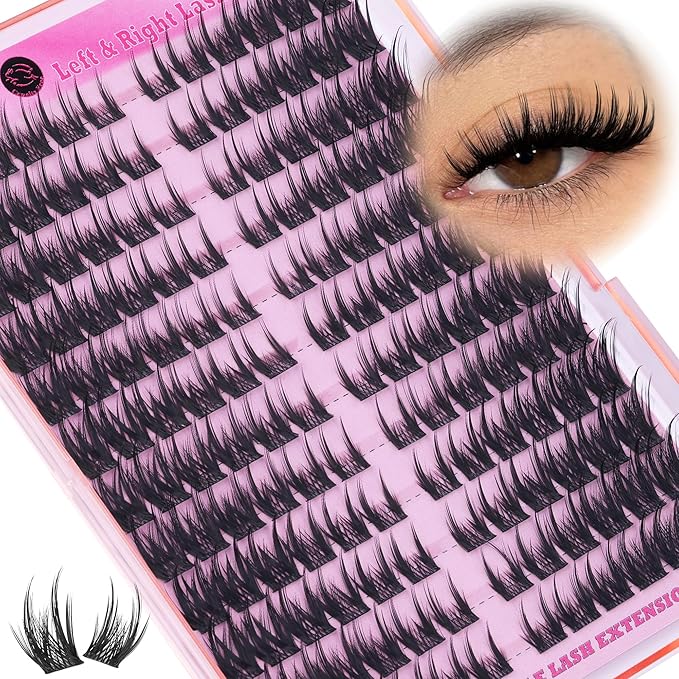 ALICE Lash Clusters with Spikes Eyelash Clusters Left & Right Cat Eye Cluster Eyelash Extensions Thin Band Anime Manga Lash Extensions Individual Lashes DIY Beginner Friendly