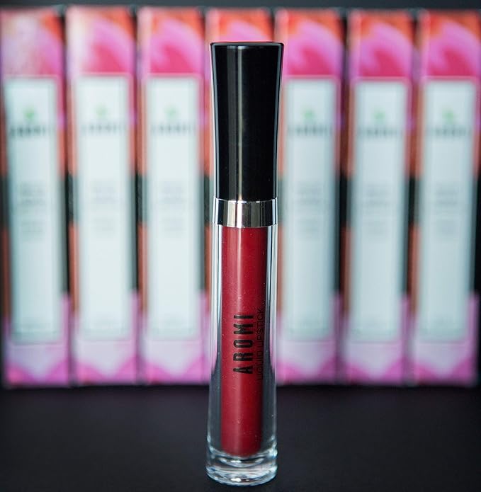 Aromi Matte Liquid Lipstick | Bright, True Red Lip Color for Women, Long-Lasting, Vegan, Long Wear, Blue Undertones, Waterproof, Handmade (Flamenco Red)
