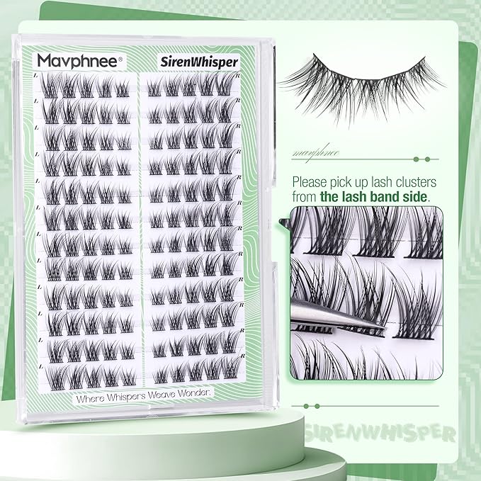 Cat Eye Lash Clusters Natural Eyelash Extension Half Lashes Wispy Individual Lash Extensions Pestañas postizas Left & Right Eyelashes Clusters C-Curly Corner Cluster Lashes Beginner-Friendly DIY Lash