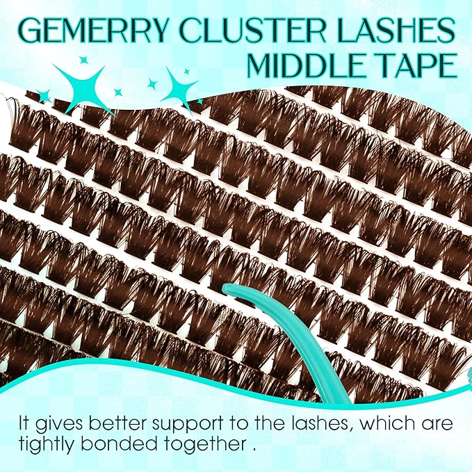 Brown Lash Clusters 280PCS Eyelash Clusters Natural Looking Individual Lash Extenison Fluffy Cluster Lashes DIY Lashes at Home by GEMERRY(40P-10-18mm-Brown)
