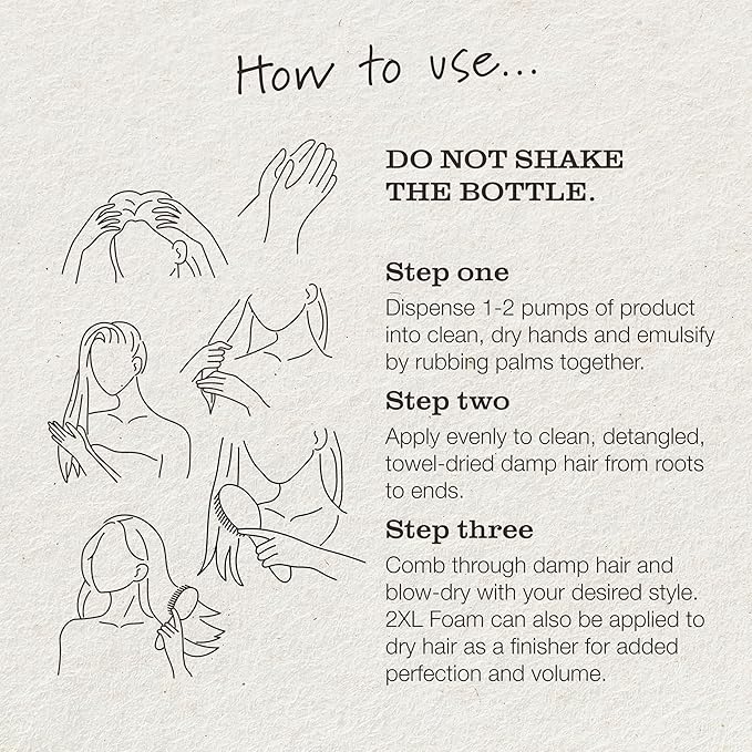 Tweak’d by Nature - 2XL Fiber Lift & Style Volumizing Foam, Styling Foam and Mousse for Hair Volume, Heat Protectant, Hydrating for Long-Lasting Softness, Cruelty Free (5oz)