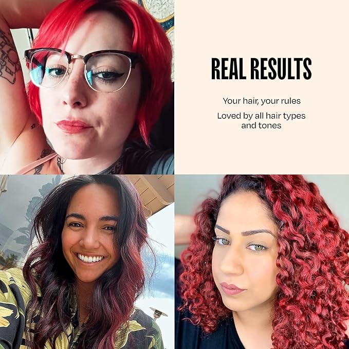 Overtone Semi Permanent Hair Color Conditioner, Scarlet Red, 8 oz, Nourishing, Damage-Free, Color Depositing Mask for All Hair Types with Shea Butter & Coconut Oil, Vegan & Cruelty-Free