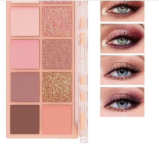 10 Colors Makeup Naked Eyeshadow Palette #3 – Nude Matte & Shimmer Glitter Smokey Eye Kit
